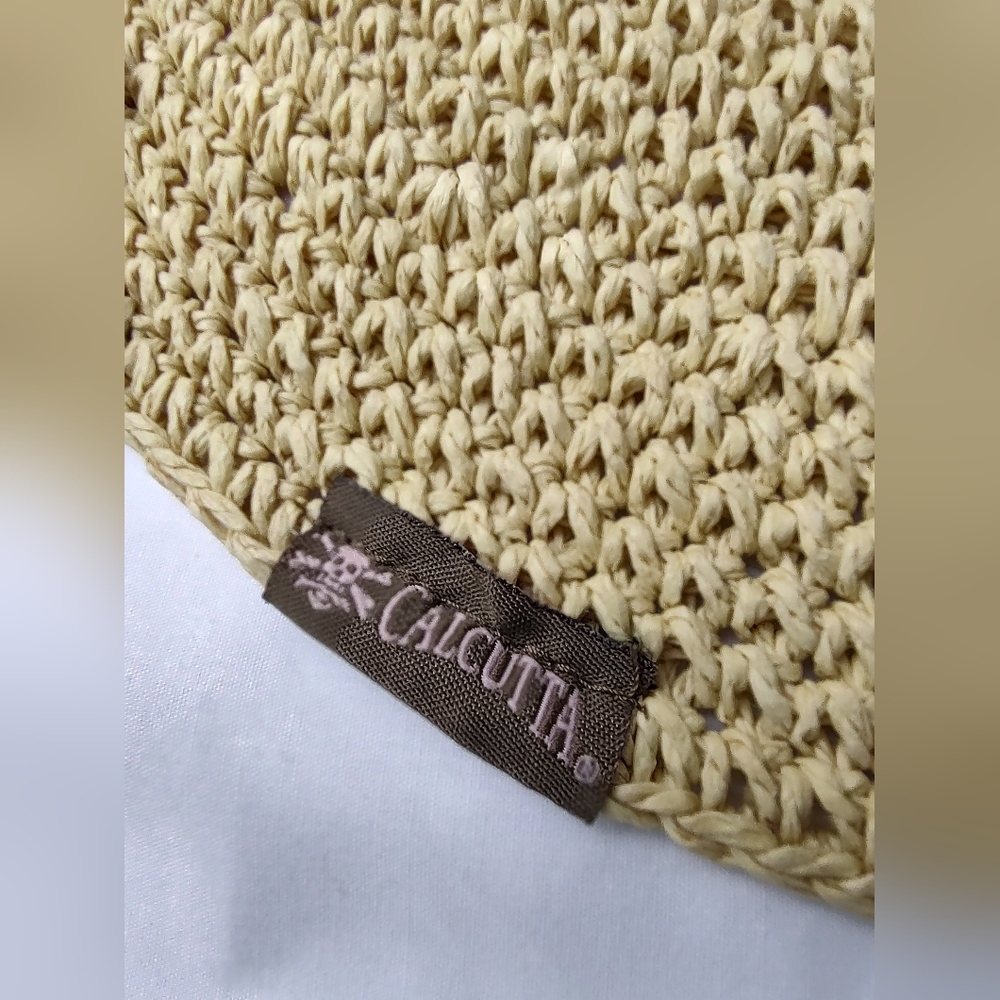 Calcutta Brand Women's Floppy Beach Woven Straw Hat Wide Brim Foldable Soft Feel - Picture 3 of 11